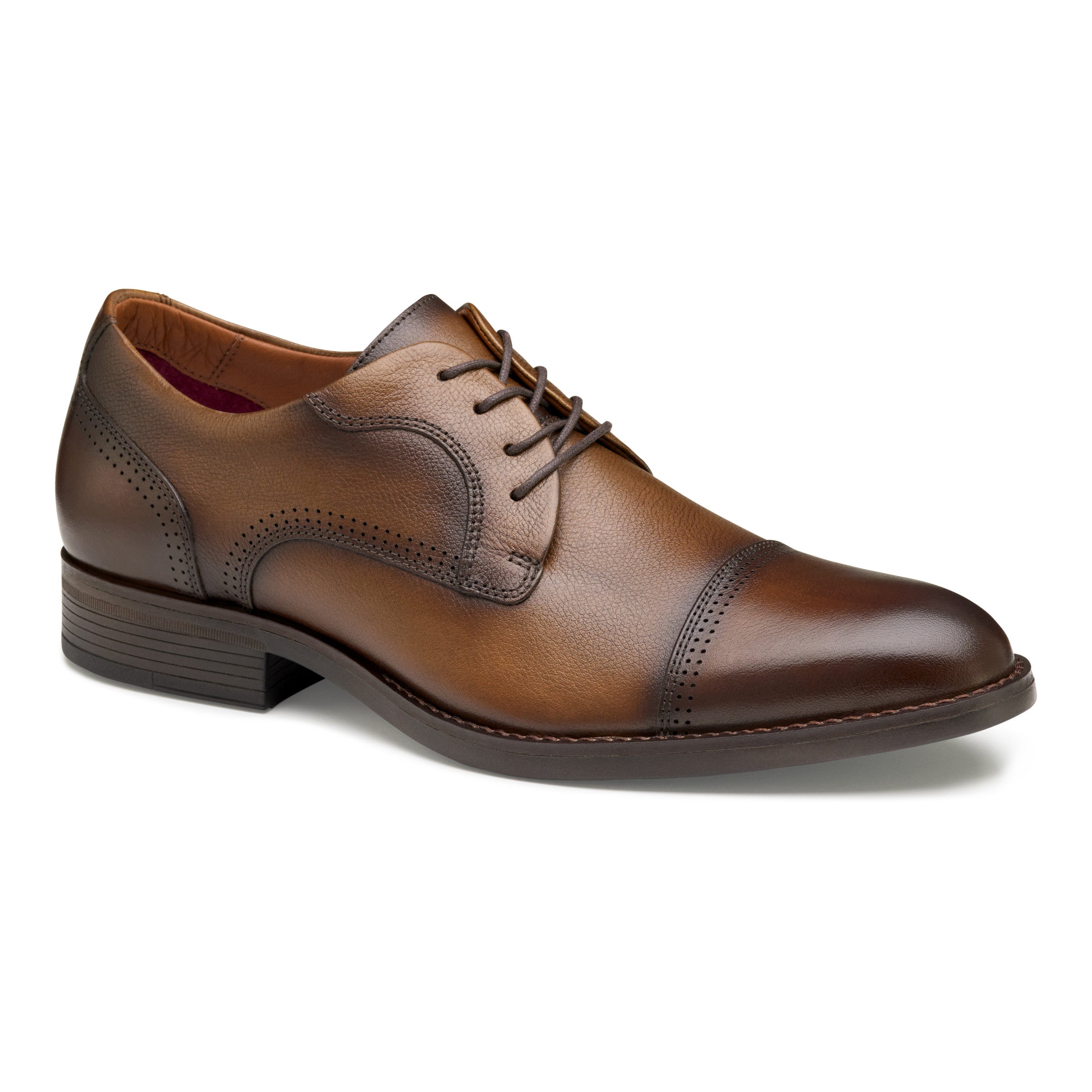 Johnston & Murphy Men\'s 10.5M Brown Leather Cap Toe Brogue Oxford Shoes Johnston & Murphy Conard Cap Toe Men main image 3