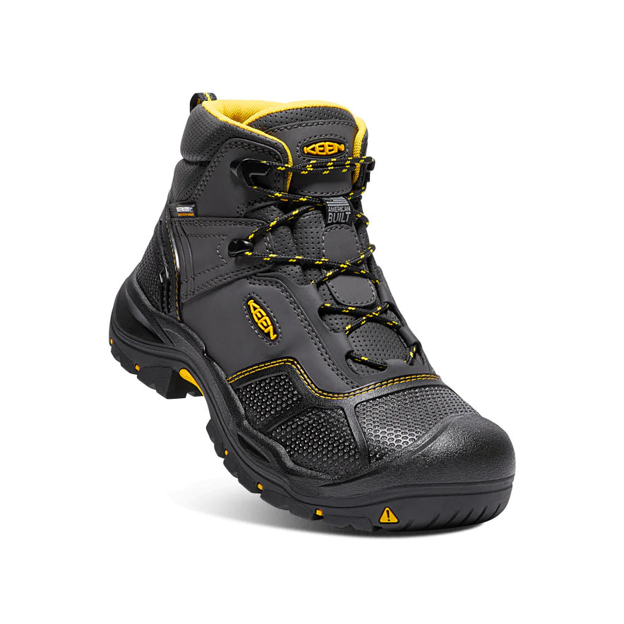 Keen Logandale Waterproof Steel Toe Raven/Black Work Boots  display picture 3